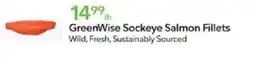 Publix Greenwise sockeye salmon fillets offer