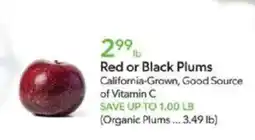 Publix Red or black plums offer
