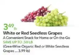 Publix White or red seedless grapes offer