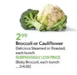 Publix Broccoli or cauliflower offer