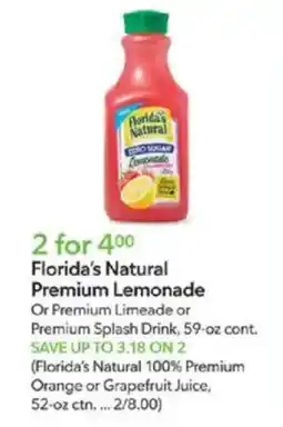 Publix Florida's natural premium lemonade offer
