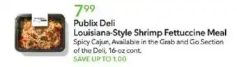 Publix Publix deli louisiana-style shrimp fettuccine meal offer