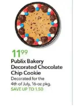 Publix Publix bakery decorated chocolate chip cookie offer