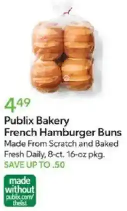 Publix Publix bakery french hamburger buns offer