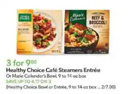Publix Healthy choice café steamers entrée offer