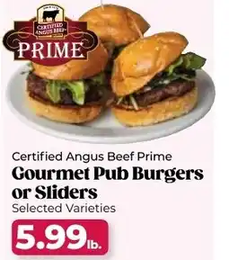 Roche Bros Gourmet pub burgers or sliders offer