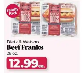 Roche Bros Dietz & watson beef franks offer