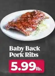 Roche Bros Baby back pork ribs offer