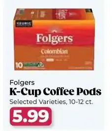 Roche Bros Folgers k cup coffee pods offer