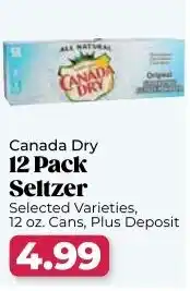 Roche Bros Canada dry 12 pack seltzer offer