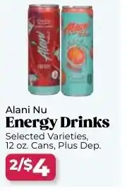 Roche Bros Alani nu energy drinks offer