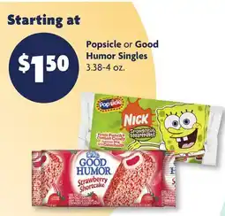 Family Dollar Popsicle or Good Humor Singles offer