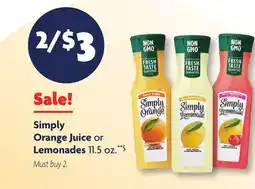 Family Dollar Simply Orange Juice or Lemonades offer