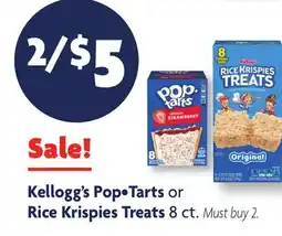 Family Dollar Kellogg's Pop • Tarts or Rice Krispies Treats offer