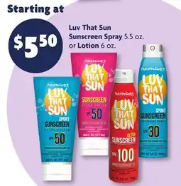 Family Dollar Luv That Sun Sunscreen Spray 5.5 oz. or Lotion 6 oz offer