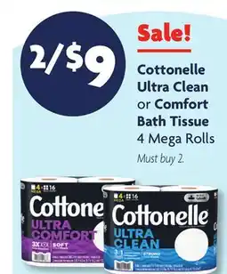 Family Dollar Cottonelle Ultra Clean or Comfort Bath Tissue offer