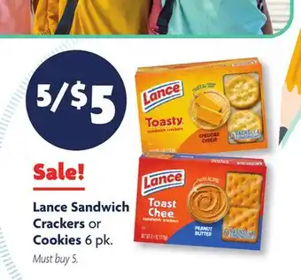 Family Dollar Lance Sandwich Crackers or Cookies offer