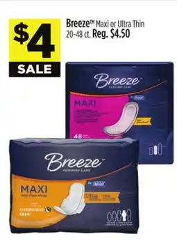 Dollar General Breeze Maxi or Ultra Thin offer