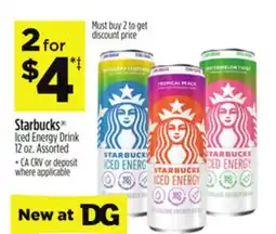 Dollar General Starbucks Iced Energy Drink offer