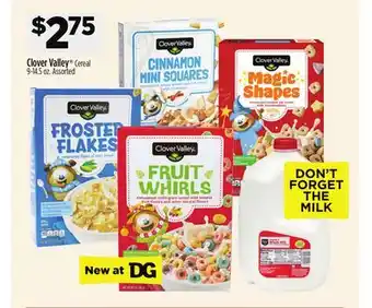 Dollar General Clover Valley Cereal offer