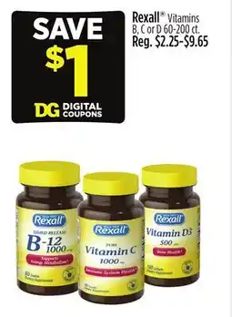 Dollar General Rexall Vitamins offer