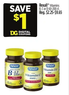 Dollar General Rexall Vitamins offer