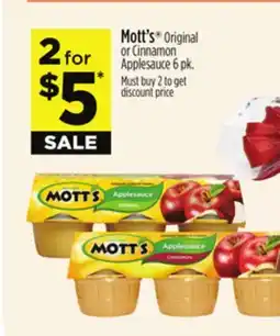 Dollar General Mott's Original or Cinnamon Applesauce offer