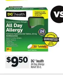 Dollar General DG health All Day Allergy Relief offer