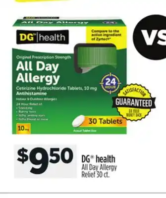 Dollar General DG health All Day Allergy Relief offer
