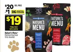 Dollar General Nature's Menu Premium Dog Food offer