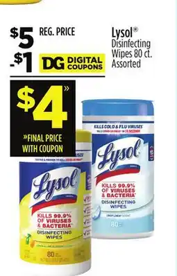Dollar General Lysol Disinfecting Wipes offer