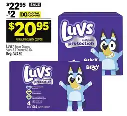 Dollar General Luvs Super Diapers offer