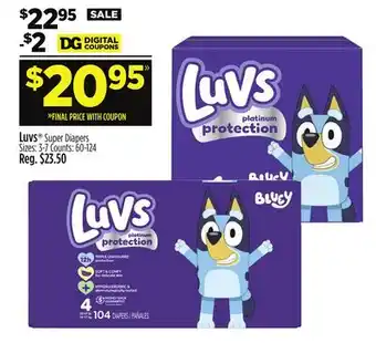 Dollar General Luvs Super Diapers offer