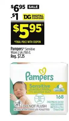 Dollar General Pampers Sensitive Wipes offer