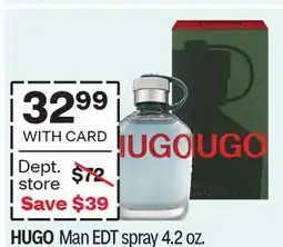 CVS HUGO Man EDT spray 4.2 oz offer