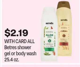 CVS ALL Betres shower gel or body wash 25.4 oz offer