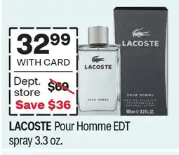 CVS LACOSTE Pour Homme EDT spray 3.3 oz offer