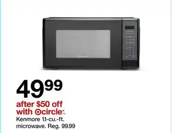 Target with ¬circle Kenmore 1.1-cu.-ft. microwave offer