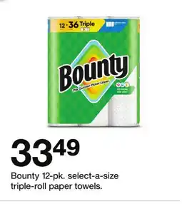 Target Bounty 12-pk. select-a-size triple-roll paper towels offer