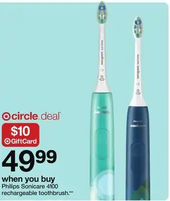Target Philips Sonicare 4100 rechargeable toothbrush offer