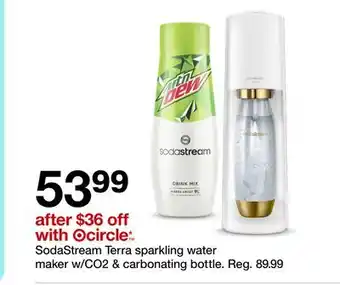 Target SodaStream Terra sparkling water maker w/CO2 & carbonating bottle offer