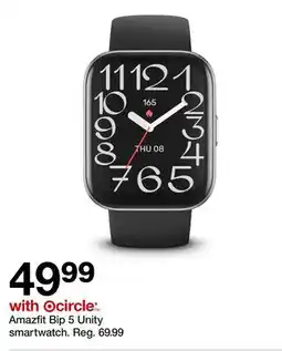 Target Amazfit Bip 5 Unity smartwatch offer