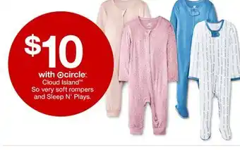 Target Cloud Island So very soft rompers and Sleep N' Plays offer