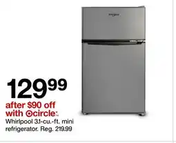 Target with ¬circle Whirlpool 3.1-cu.-ft. mini refrigerator offer