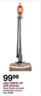 Target Shark Rocket ultra-light corded stick vacuum offer