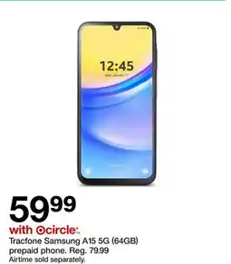 Target Tracfone Samsung A15 5G (64GB) prepaid phone offer