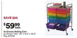 Michaels 12-Drawer Rolling Cart by Simply Tidy offer