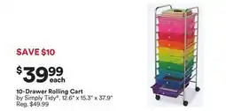 Michaels 10-Drawer Rolling Cart by Simply Tidy offer