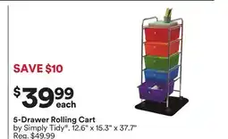Michaels 5-Drawer Rolling Cart by Simply Tidy offer