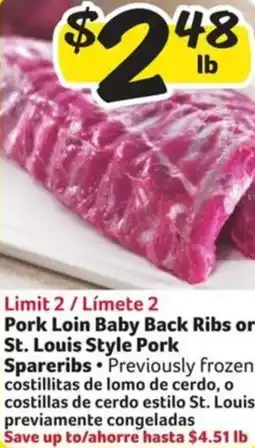 Fresco y Más Pork Loin Baby Back Ribs or St. Louis Style Pork Spareribs offer